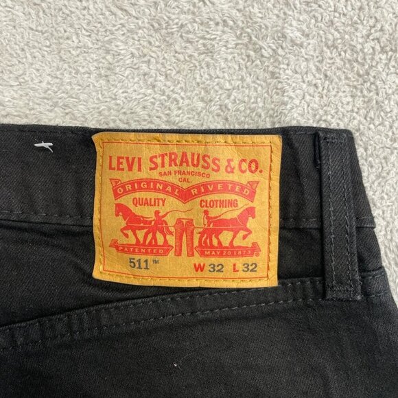 NEW Levis 511 Slim Straight Jeans Men's 32x32 Black Stretch - Picture 4 of 7